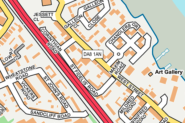 DA8 1AN map - OS OpenMap – Local (Ordnance Survey)