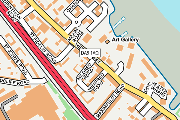 DA8 1AQ map - OS OpenMap – Local (Ordnance Survey)