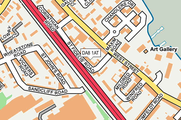 DA8 1AT map - OS OpenMap – Local (Ordnance Survey)