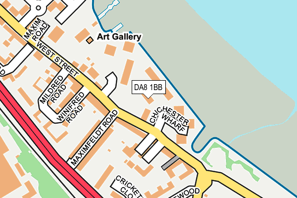DA8 1BB map - OS OpenMap – Local (Ordnance Survey)