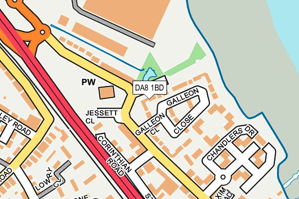DA8 1BD map - OS OpenMap – Local (Ordnance Survey)