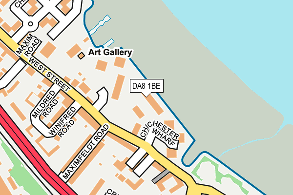 DA8 1BE map - OS OpenMap – Local (Ordnance Survey)
