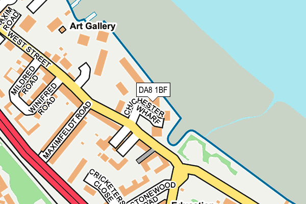 DA8 1BF map - OS OpenMap – Local (Ordnance Survey)