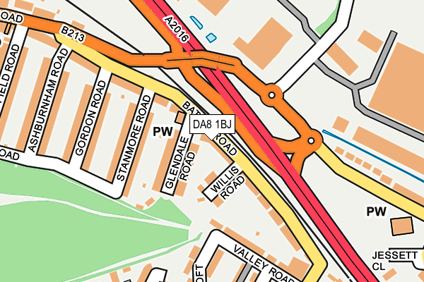 DA8 1BJ map - OS OpenMap – Local (Ordnance Survey)