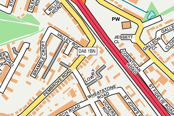 DA8 1BN map - OS OpenMap – Local (Ordnance Survey)