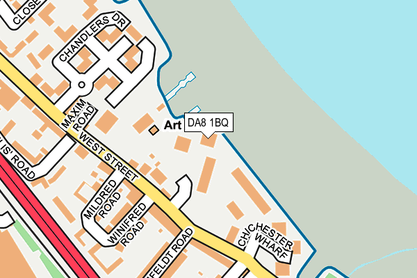 DA8 1BQ map - OS OpenMap – Local (Ordnance Survey)