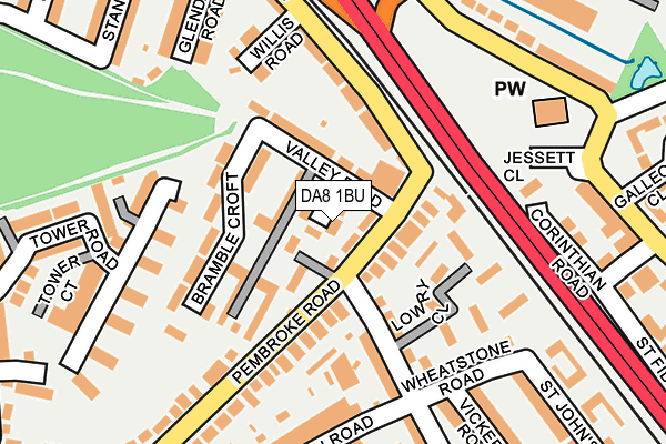 DA8 1BU map - OS OpenMap – Local (Ordnance Survey)