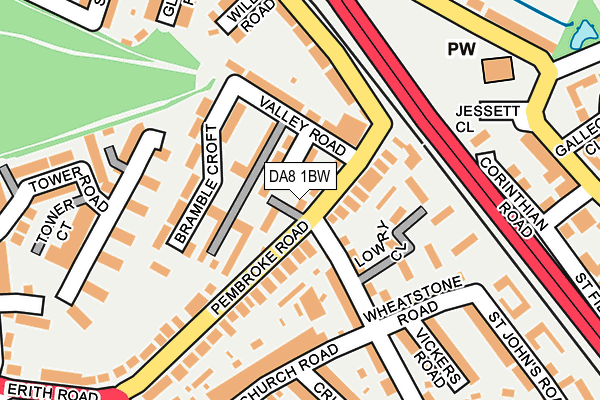 DA8 1BW map - OS OpenMap – Local (Ordnance Survey)