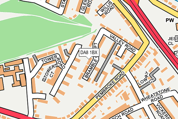 DA8 1BX map - OS OpenMap – Local (Ordnance Survey)