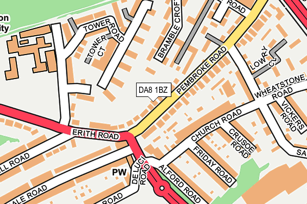 DA8 1BZ map - OS OpenMap – Local (Ordnance Survey)