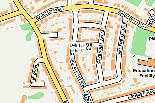 DA8 1EF map - OS OpenMap – Local (Ordnance Survey)