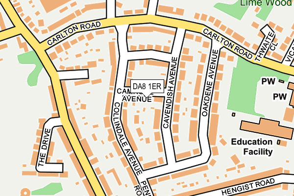 DA8 1ER map - OS OpenMap – Local (Ordnance Survey)