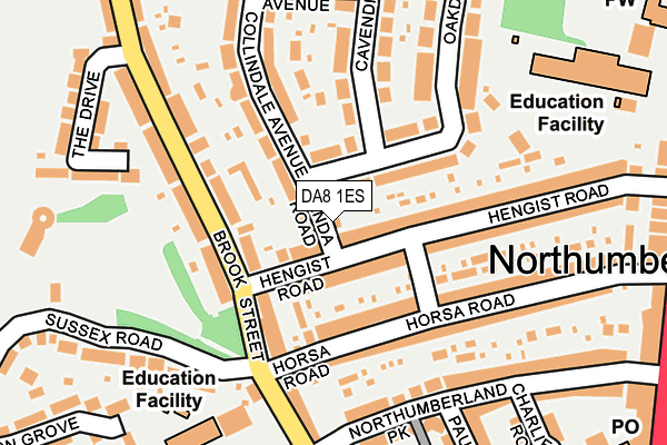 DA8 1ES map - OS OpenMap – Local (Ordnance Survey)