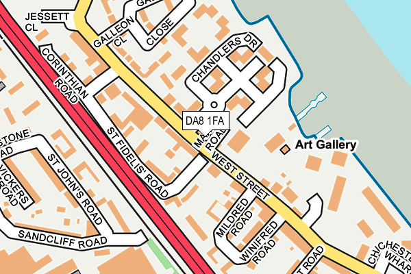 DA8 1FA map - OS OpenMap – Local (Ordnance Survey)