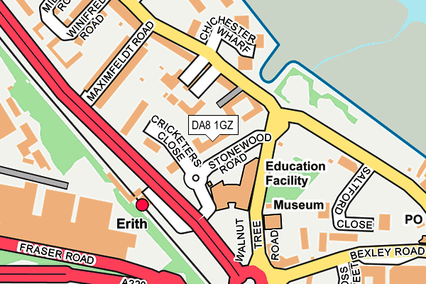 DA8 1GZ map - OS OpenMap – Local (Ordnance Survey)