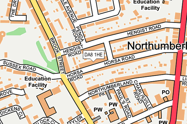 DA8 1HE map - OS OpenMap – Local (Ordnance Survey)