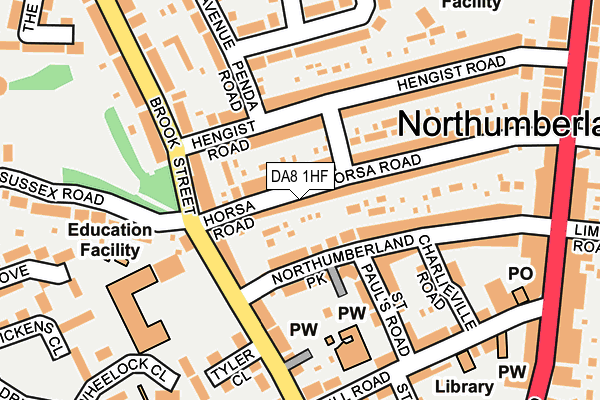 DA8 1HF map - OS OpenMap – Local (Ordnance Survey)