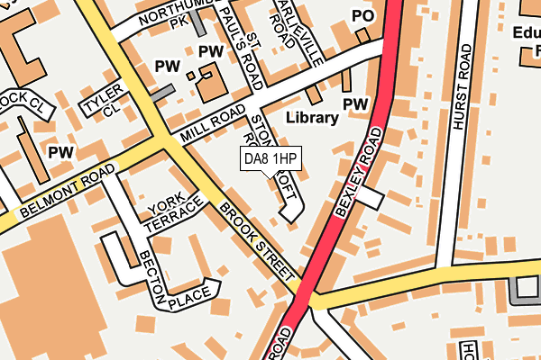 DA8 1HP map - OS OpenMap – Local (Ordnance Survey)