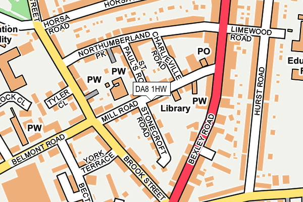 DA8 1HW map - OS OpenMap – Local (Ordnance Survey)