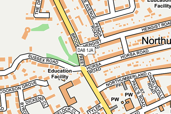DA8 1JA map - OS OpenMap – Local (Ordnance Survey)