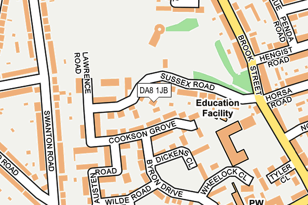 DA8 1JB map - OS OpenMap – Local (Ordnance Survey)