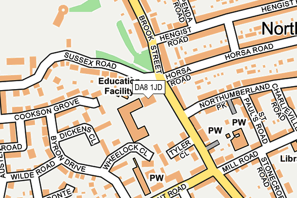 DA8 1JD map - OS OpenMap – Local (Ordnance Survey)