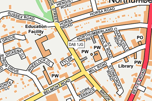 DA8 1JG map - OS OpenMap – Local (Ordnance Survey)