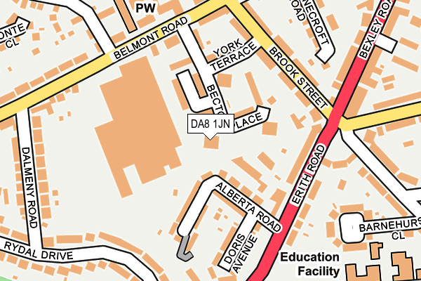 DA8 1JN map - OS OpenMap – Local (Ordnance Survey)