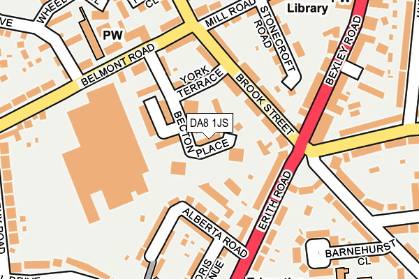 DA8 1JS map - OS OpenMap – Local (Ordnance Survey)