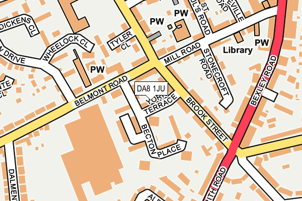 DA8 1JU map - OS OpenMap – Local (Ordnance Survey)