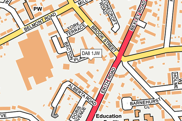 DA8 1JW map - OS OpenMap – Local (Ordnance Survey)