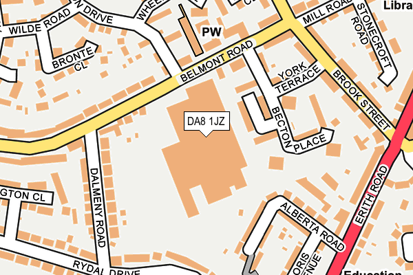DA8 1JZ map - OS OpenMap – Local (Ordnance Survey)
