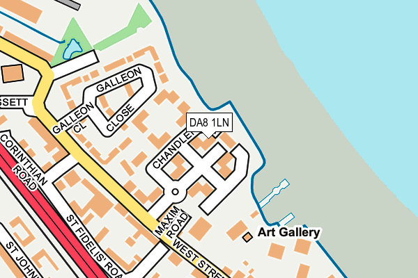 DA8 1LN map - OS OpenMap – Local (Ordnance Survey)