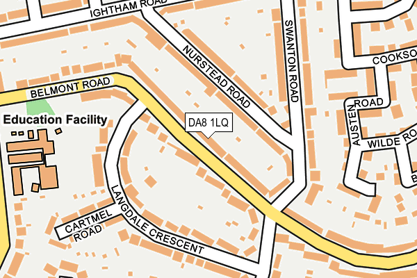 DA8 1LQ map - OS OpenMap – Local (Ordnance Survey)