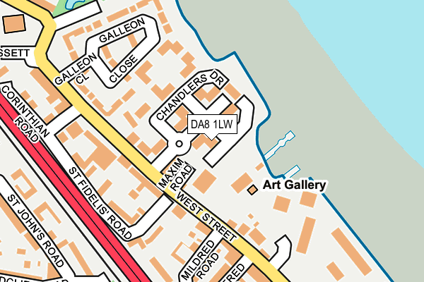 DA8 1LW map - OS OpenMap – Local (Ordnance Survey)