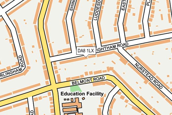 DA8 1LX map - OS OpenMap – Local (Ordnance Survey)