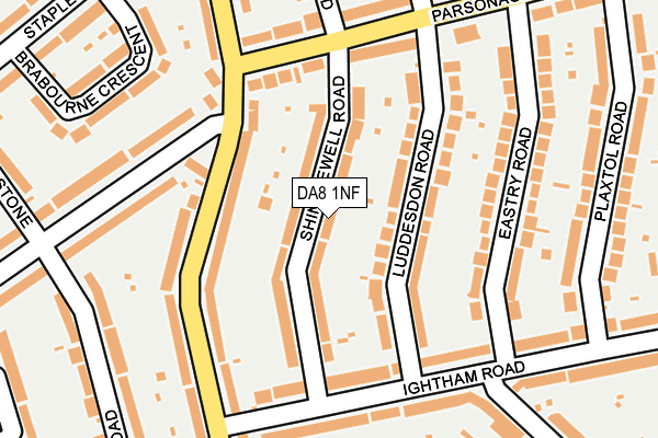 DA8 1NF map - OS OpenMap – Local (Ordnance Survey)