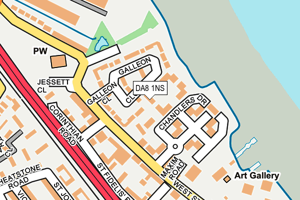 DA8 1NS map - OS OpenMap – Local (Ordnance Survey)