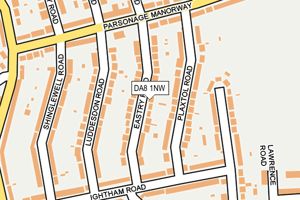 DA8 1NW map - OS OpenMap – Local (Ordnance Survey)