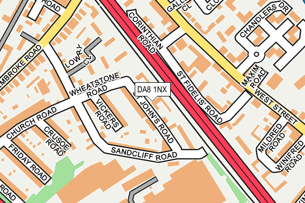 DA8 1NX map - OS OpenMap – Local (Ordnance Survey)