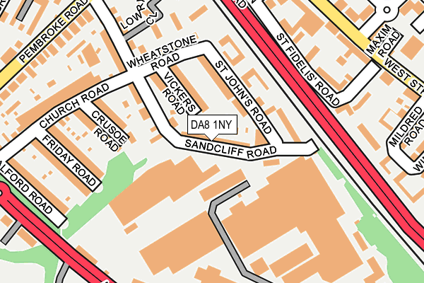 DA8 1NY map - OS OpenMap – Local (Ordnance Survey)