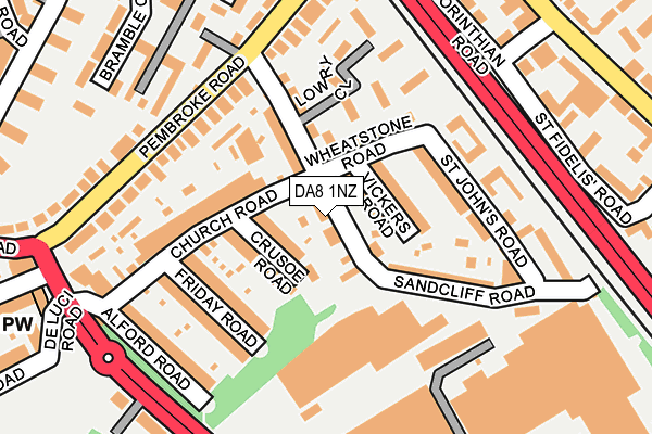 DA8 1NZ map - OS OpenMap – Local (Ordnance Survey)