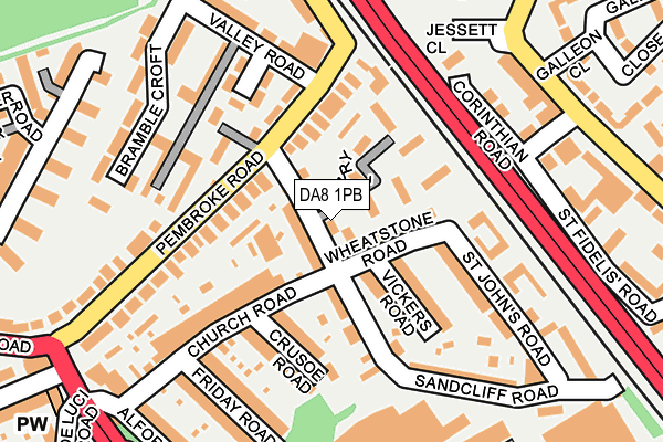 DA8 1PB map - OS OpenMap – Local (Ordnance Survey)