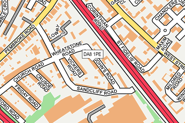 DA8 1PE map - OS OpenMap – Local (Ordnance Survey)