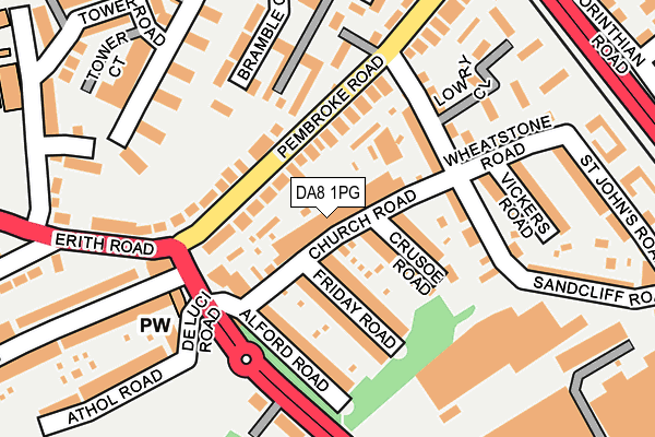 DA8 1PG map - OS OpenMap – Local (Ordnance Survey)