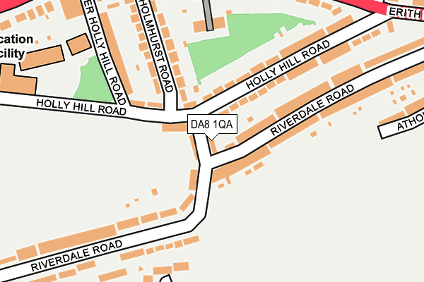 DA8 1QA map - OS OpenMap – Local (Ordnance Survey)
