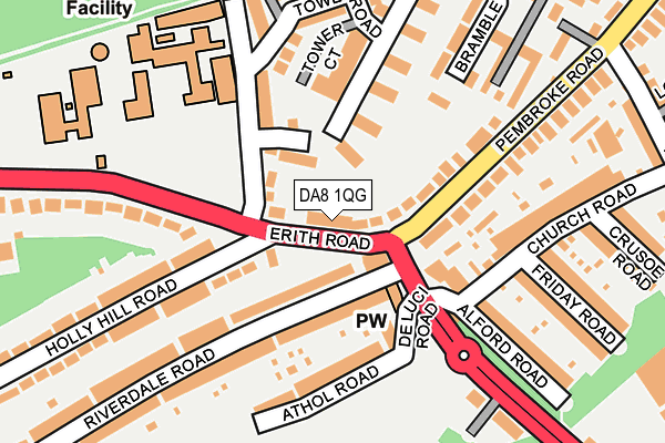 DA8 1QG map - OS OpenMap – Local (Ordnance Survey)