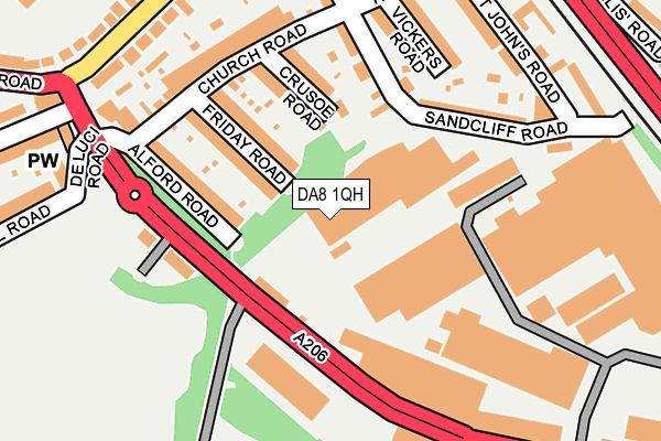 DA8 1QH map - OS OpenMap – Local (Ordnance Survey)