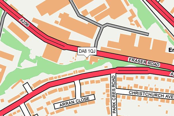 DA8 1QJ map - OS OpenMap – Local (Ordnance Survey)