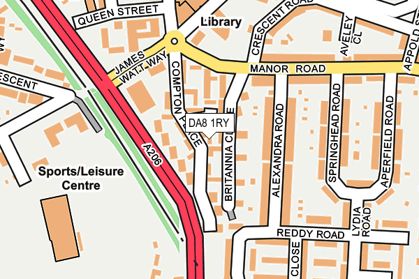 DA8 1RY map - OS OpenMap – Local (Ordnance Survey)
